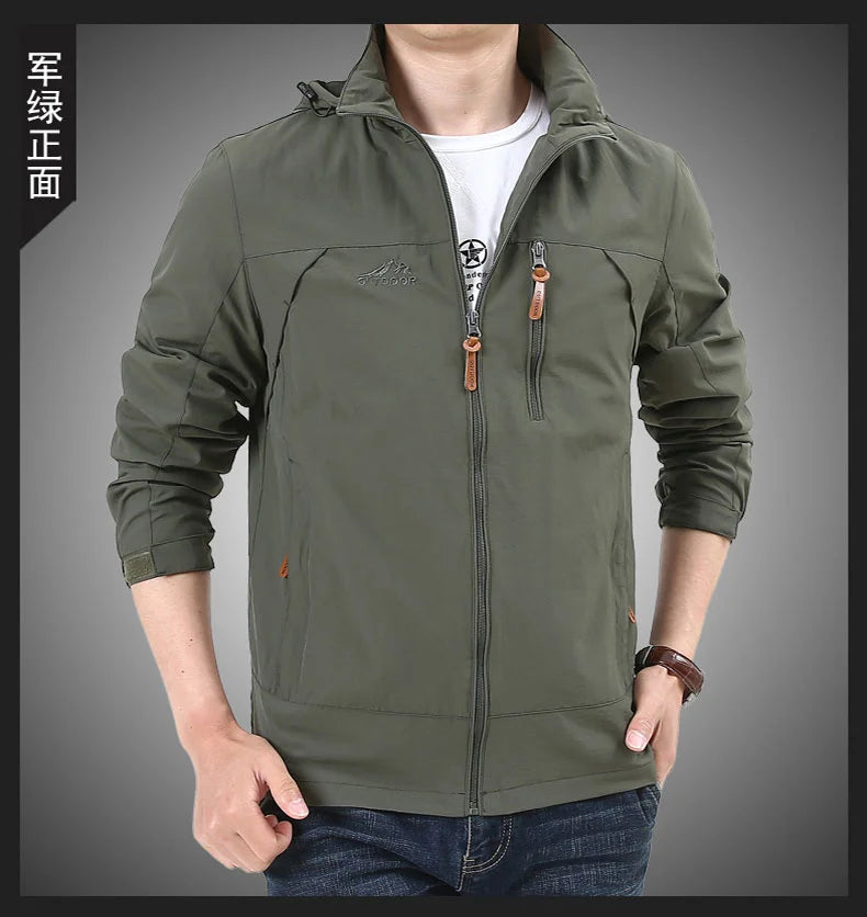 Gorpcore Jacket Men's Military Tactical Hunting Jacket Men's Autumn Casual Waterproof Windbreaker Men's Coat Pocket Work Clothes - reetell