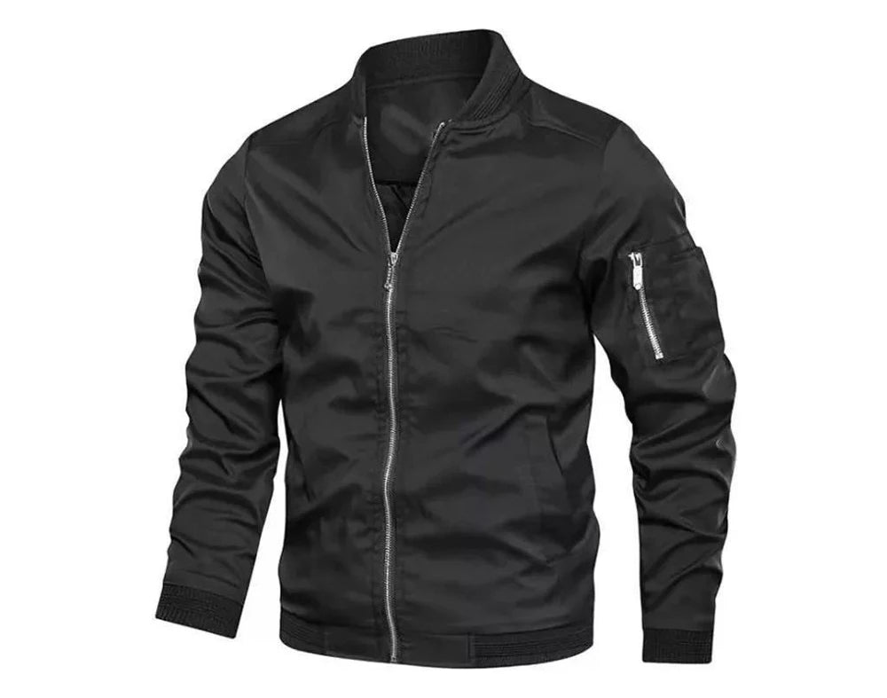 Spring Autumn Men's Bomber Jacket Casual Lightweight Jacket For Men Sports Windbreaker Zip Up Coat with Pockets Clothing - reetell