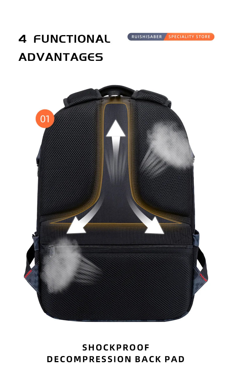 2024 New Waterproof Man Backpack Fit 17inch Laptop USB Charging Backpack Women Oxford Travel Male Bag Vintage School Bag Mochila