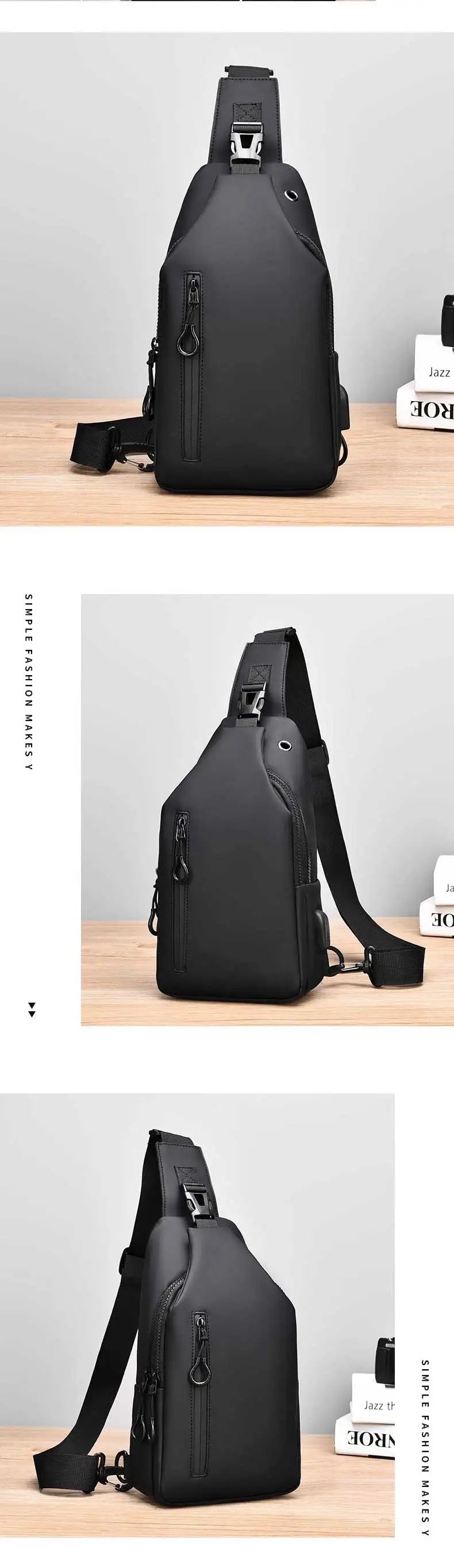 inmindhouse Chest Bag Fashion New Solid Color Men Chest Bag Outdoor Casual Fashion One Shoulder Crossbody Bag