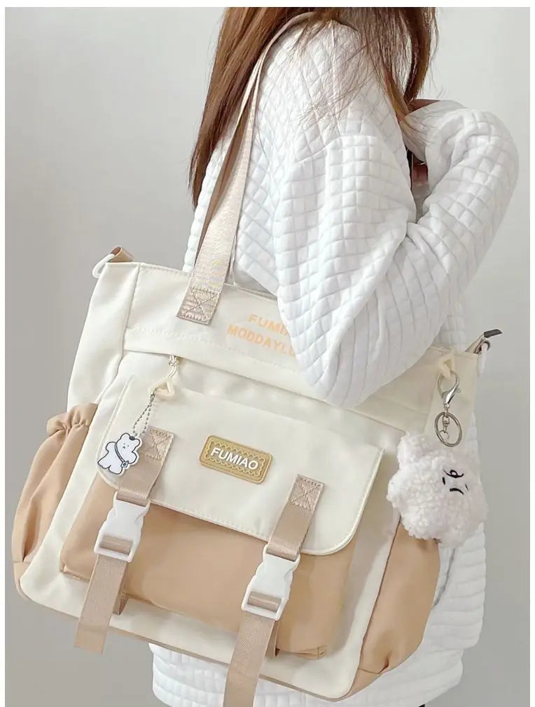 Bag Female College Student Carrying Bag Girl Large Capacity One Shoulder Versatile Crossbody Bag