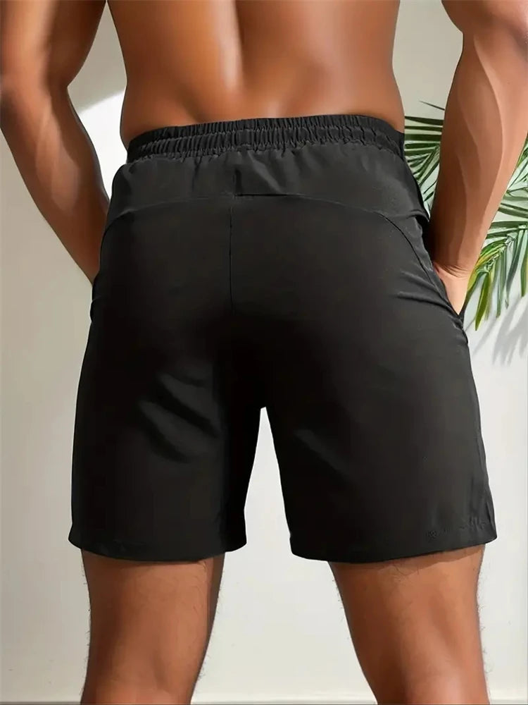 UETEEY Summer Shorts Men Gym Sport Running Squat Fitness Workout Man Short Pants Breathable Quick-drying Drawstring Mens Shorts - reetell