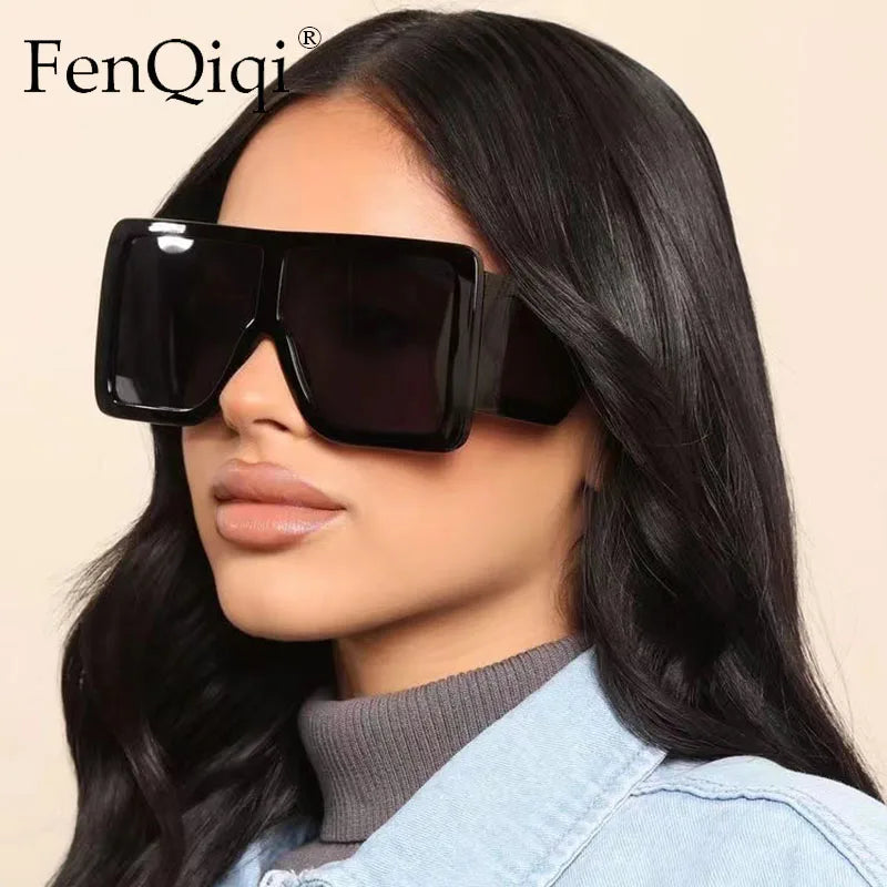 Oversized Square Sun Glasses Women Luxury Brand Desinger Blue Black Purple Shades 2022 Sunglasses For Women Gafas De Sol Mujer - reetell