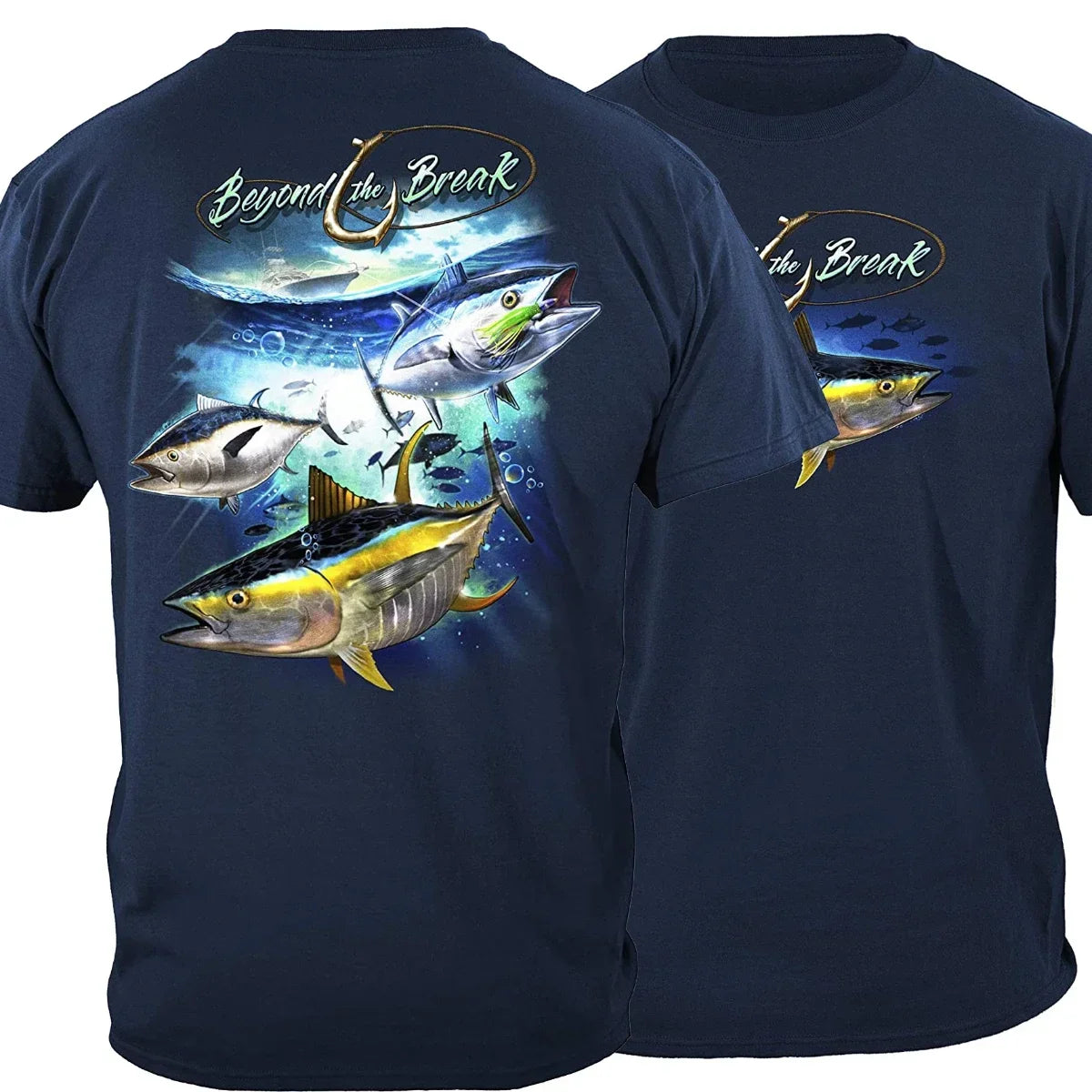 Summer Cotton Short Sleeve O-Neck Men's T Shirt New S-5xl Tuna Time Off Shore Fishing T-Shirt  graphic t shirts  men clothing - reetell