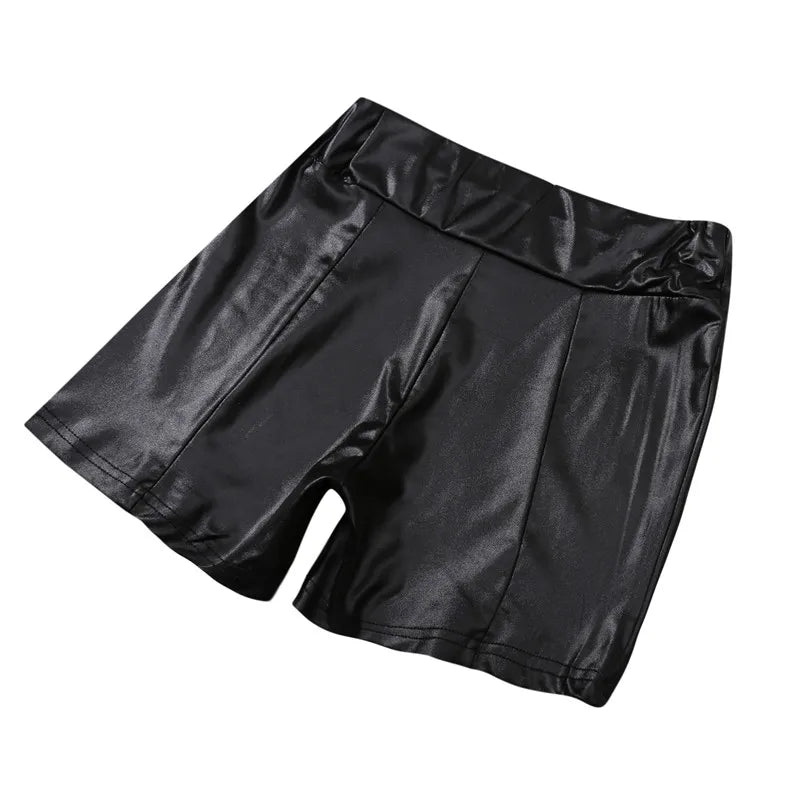 2021 Sexy Womens Shorts Shiny Elastic High Waist Shiny Faux PU Leather Short Pants Slim Hot Dance Clubwear Mini Shorts - reetell