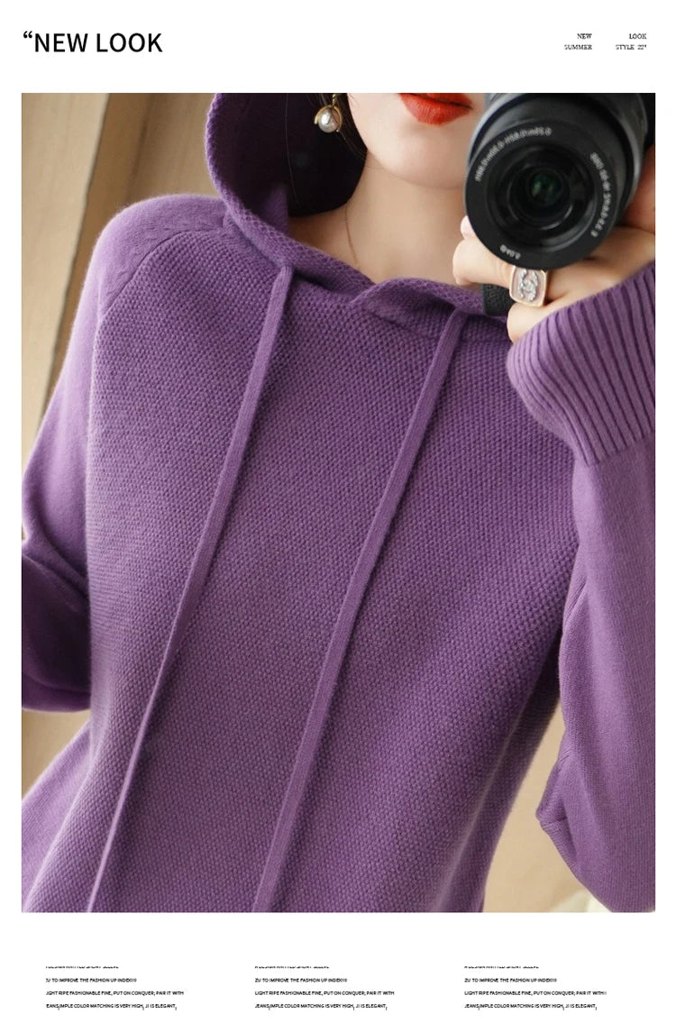 Hoodies And Sweatshirts Long Sleeve Sweaters For Women Wool Clothing New Arrivals Knitted Jumpers Female Outerwears Fashion Tops - reetell