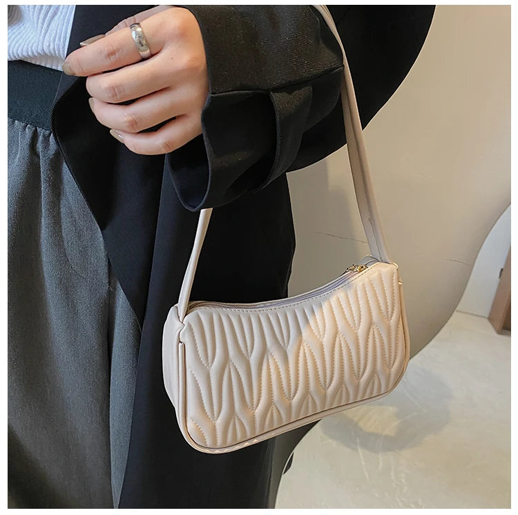 Fashion Women Handbag PU Leather Shoulder Bags Female Casual Solid Messenger Bag for Women Luxury Underarm Bag Feminina