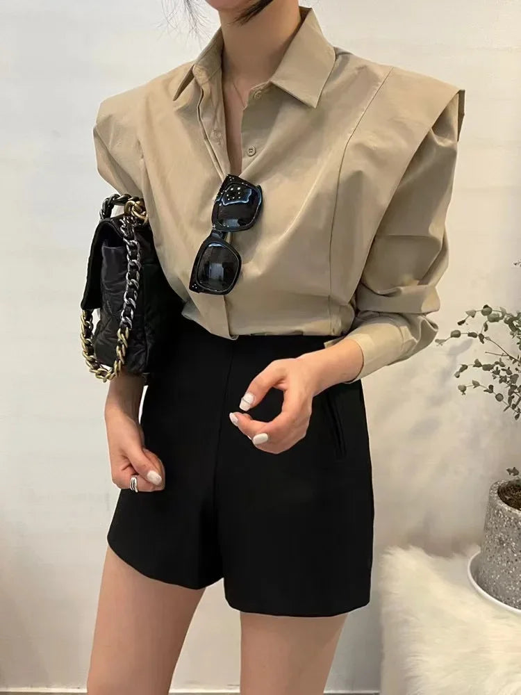 Women's Shirt Autumn 2023 New Chic Long-Sleeve Loose Blouses Street Elegant Tops Shirt OL office women blouses and tops shirts - reetell