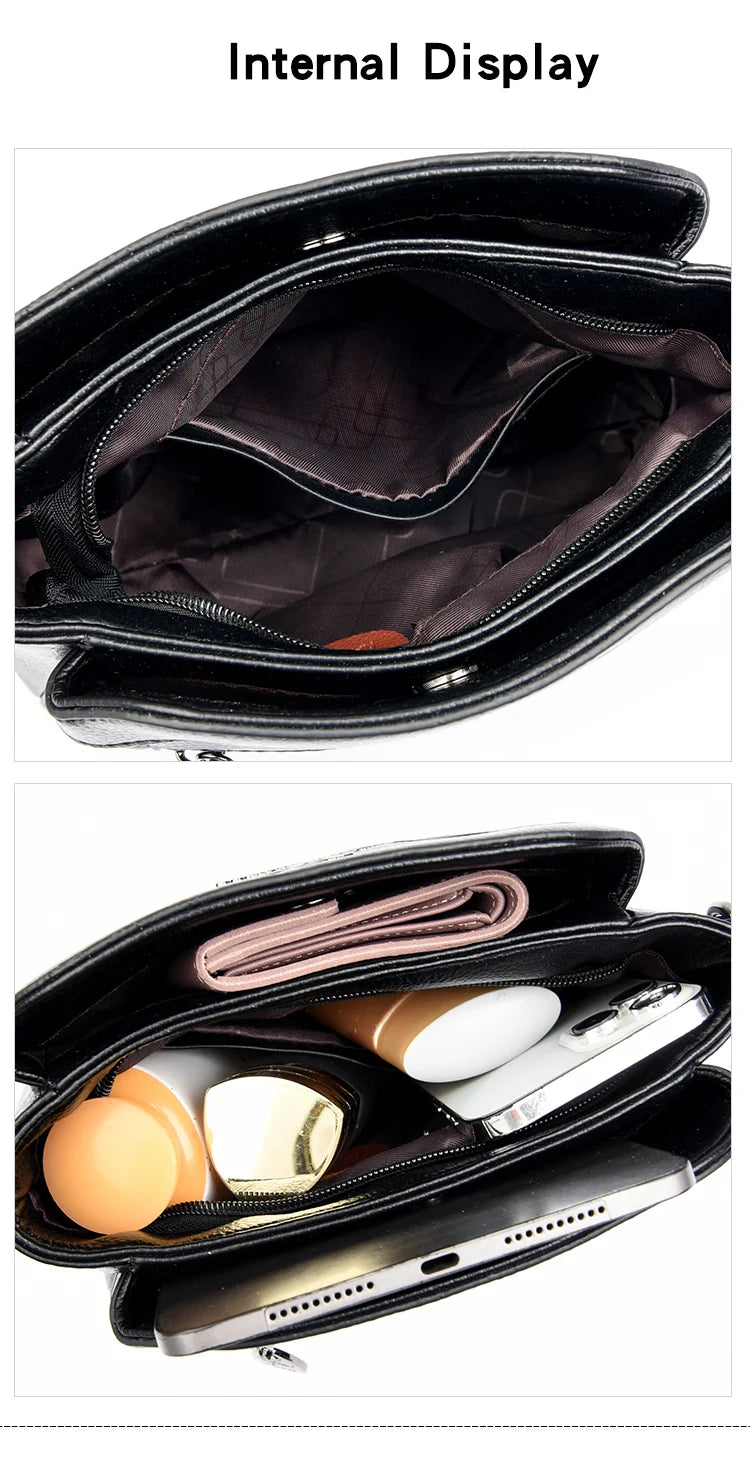 2023 Small Single Shoulder Messenger Bag Women's Three-Layer Round Luxury Simple Messenger Bag Zero Wallet