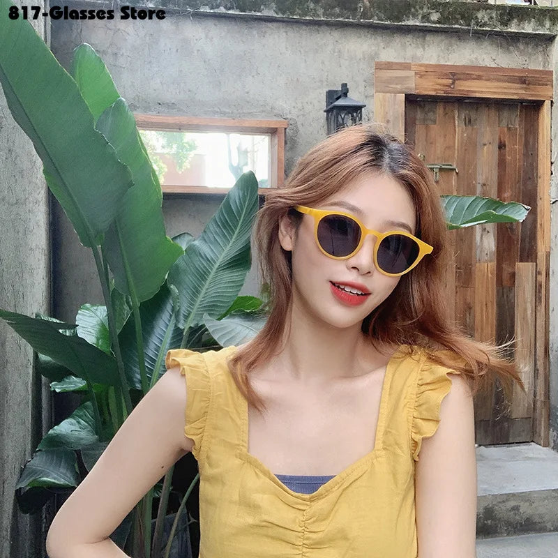 2024 New Vintage Women's Sunglasses  Fashion Trendy Small Round Frame Driving Eyewear очки солнечные женские - reetell