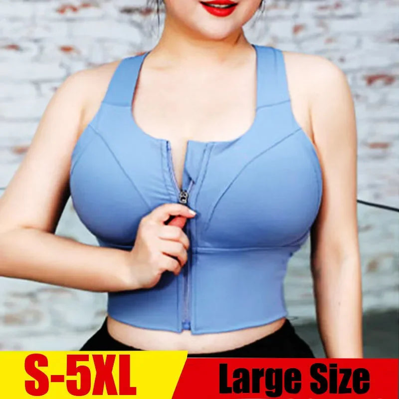 High Support Sports Bra Big Laides Women 4XL 5XL Fitness Underwear Home Yoga Tank Top Plus Size BH Sportswear Vest Running Shirt - reetell