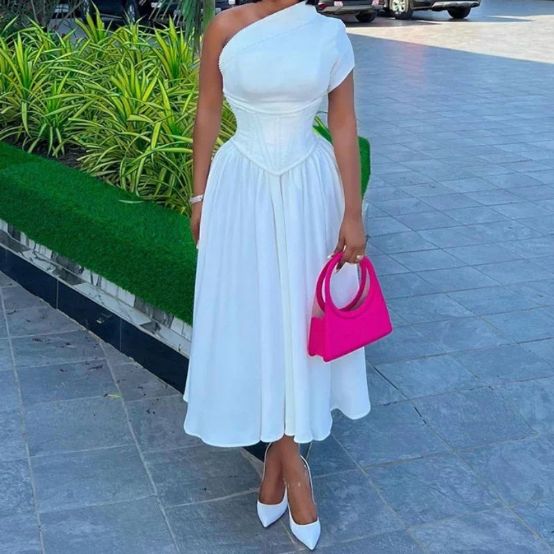 Bodycon Dresses Women Summer White Party Night Waist Seal Prom Long Dress Party High Waist Streetwear Elegant Sexy Vestidos - reetell