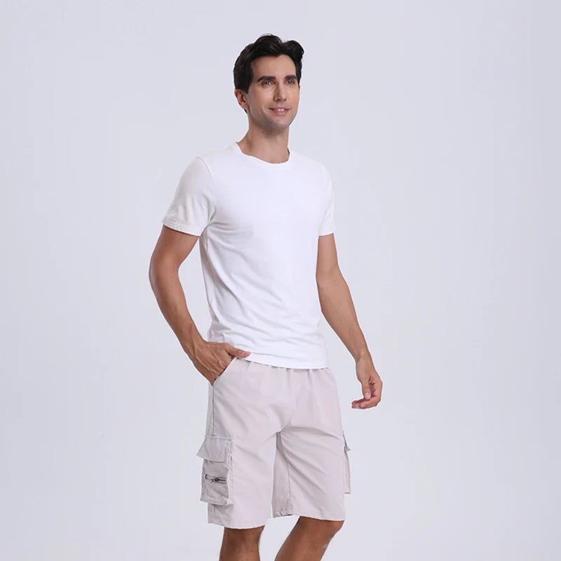 Men's Cargo Shorts Mens Tactical Shorts Casual Big Pocket Sports Slacks Casual Fashion Knee-length Cargo Short Pants Summer Male - reetell