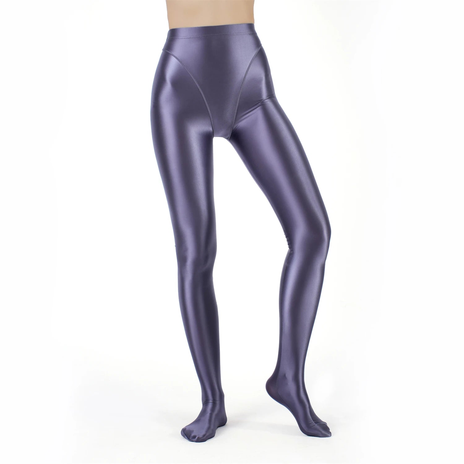 Sexy Women High Waist Sexy Tight Silk Shiny Pencil Pant Oil Glossy Candy Color Smooth Pants Sexy Erotic Lingerie Yoga Leggings - reetell