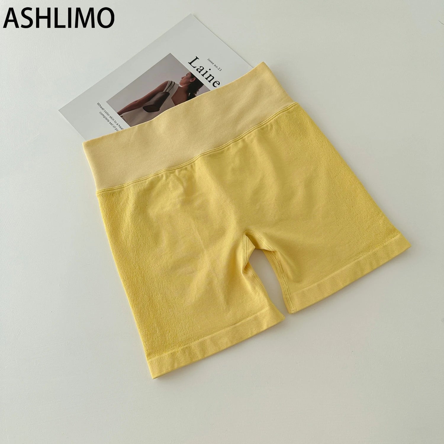 ASHLIMO Gym Shorts Women Sports Yoga Pants Ignite Shorts 4.5" Seamless High Stretch Workout Scrunch Butt Yoga Seamless Leggings - reetell