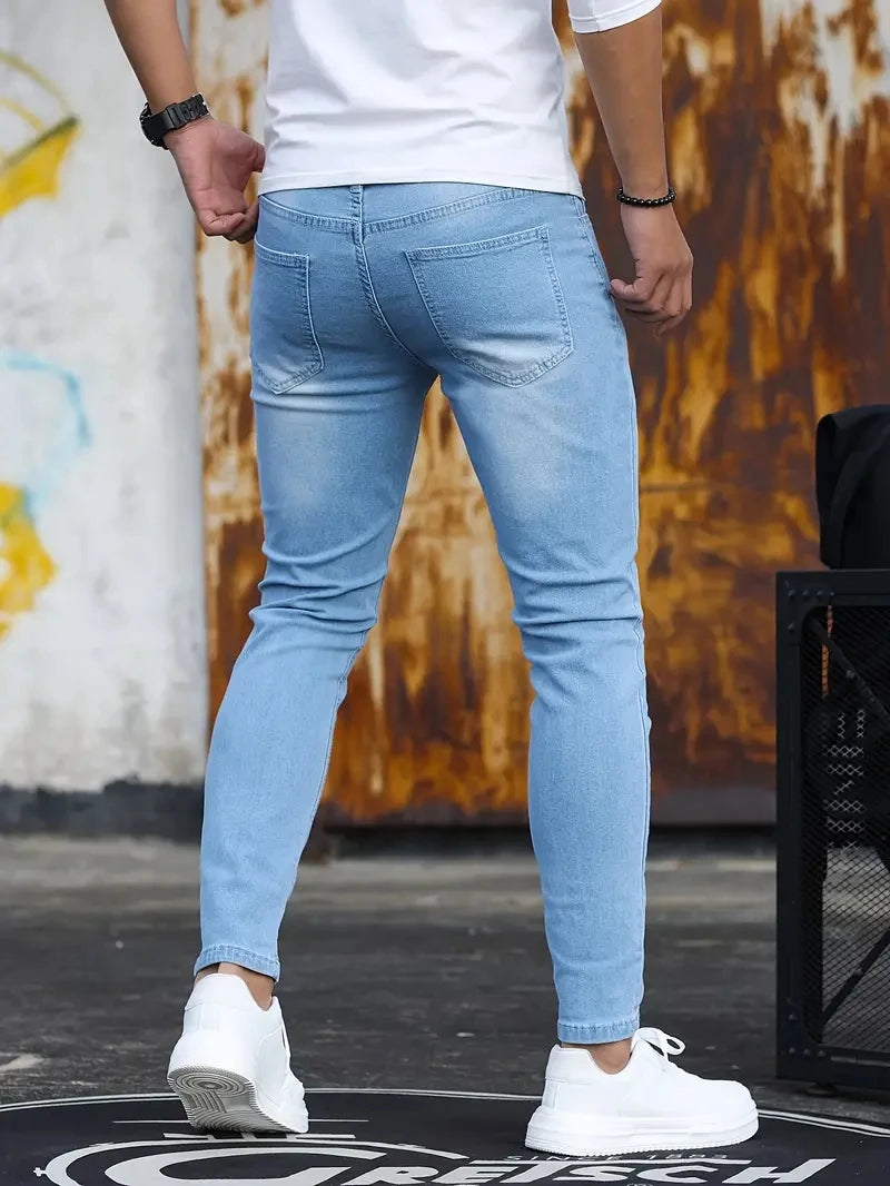 Fashion Casual Mens Stretch Skinny Jeans Male Slim Fit Pencil Denim Cowboys Aesthetic Pants Men Clothing ﻿ - reetell