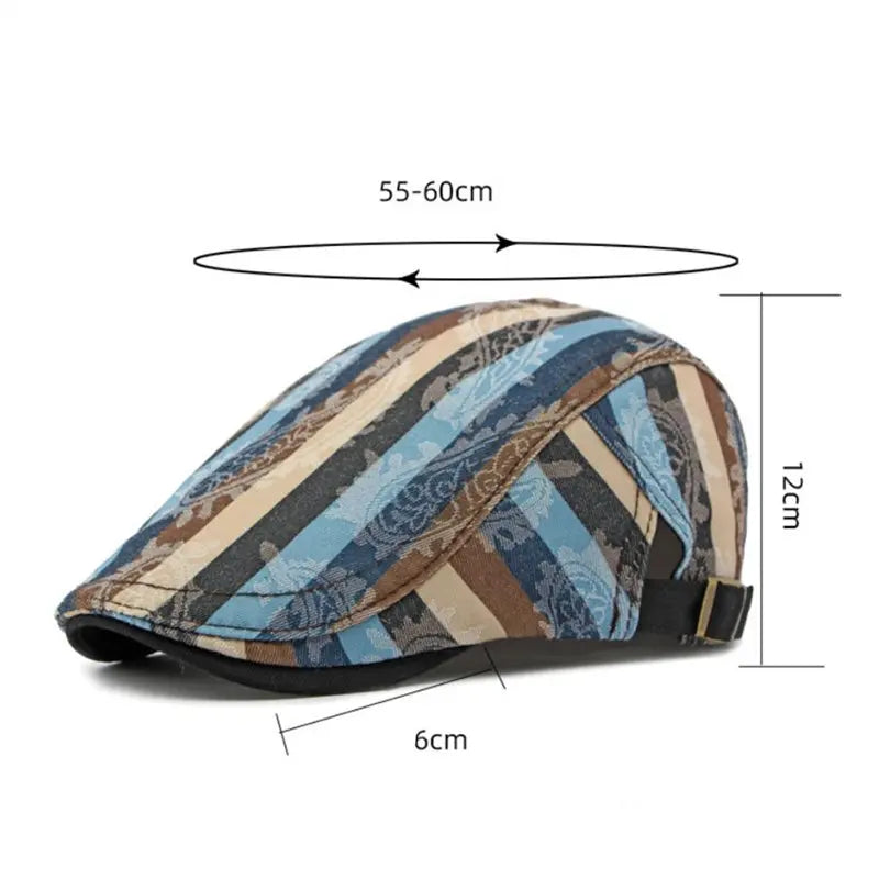 2023 Four Seasons Cotton Print Newsboy Caps Flat Peaked Cap Men and Women Painter Beret Hats 160