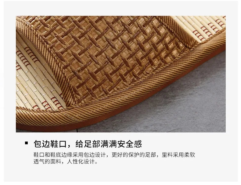 men women Bamboo rattan grass summer home lovers straw mat slippers indoor thickened softwood floor home sandals