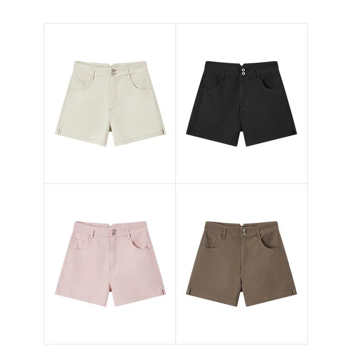 Semir Casual Trousers Women High Waisted Open Show Leg Length 2024 New Summer Ins Tide Simple Basic Shorts Versatile - reetell