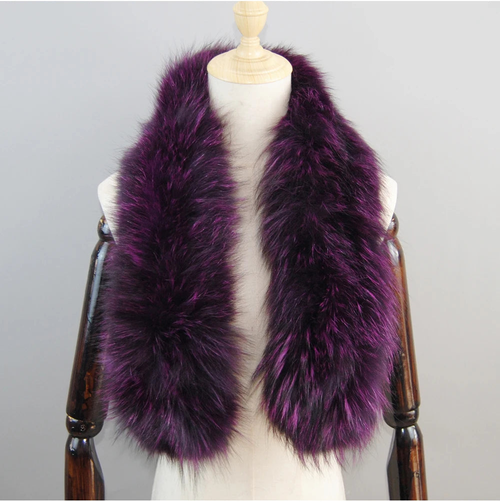 2024 New Women Winter Warm Natural Fox Fur Scarf Ring Knit Real Fox Fur Lady Fashion Neckerchief Scarves Women Real Fur Bandana - reetell