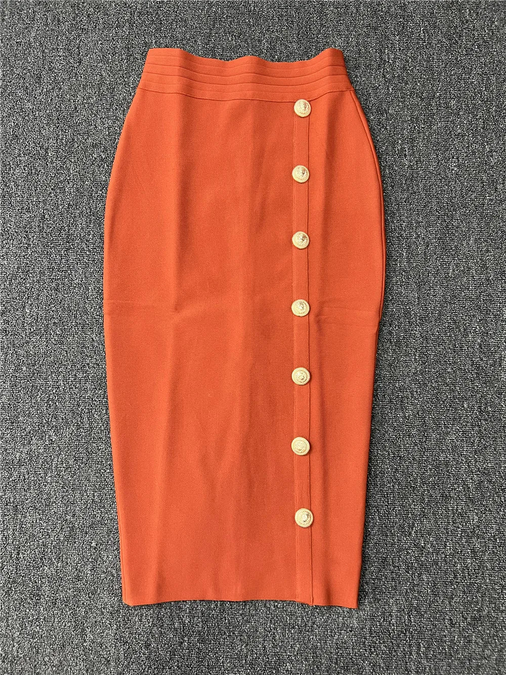 Trendyol Women Skirts 2023 New Spring High Waist Knee Length Elastic Bandage Pencil Skirt Office Ladies Formal Business Wear - reetell