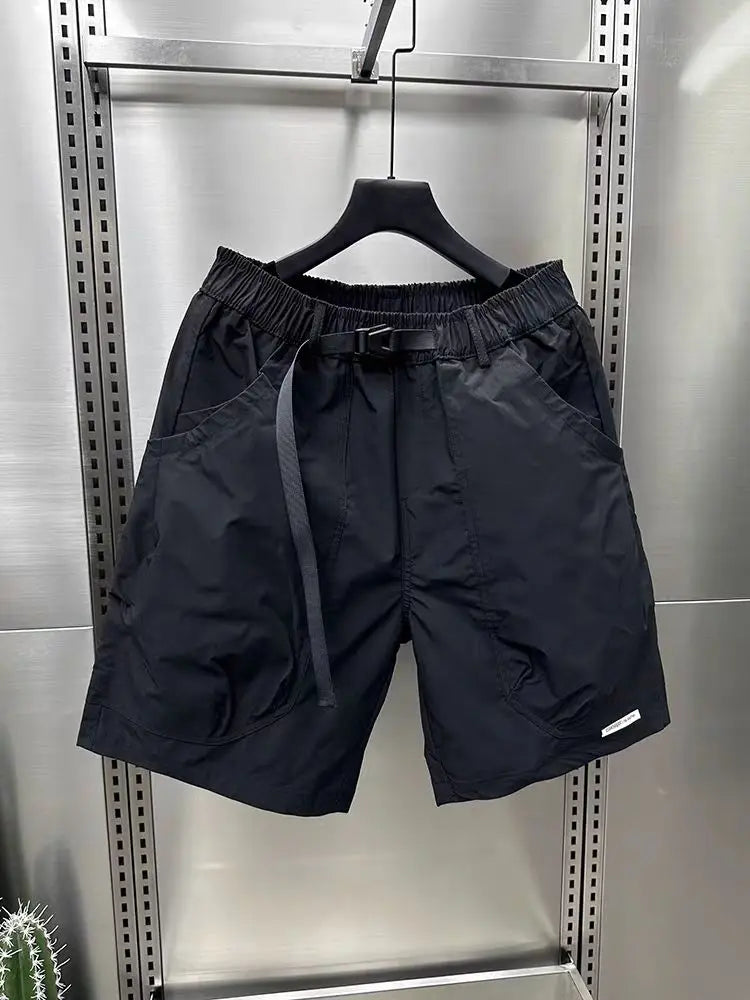 2024 Men's Large Pocket Waistband Work Shorts Summer Thin New Loose Straight Half Middle Pants - reetell