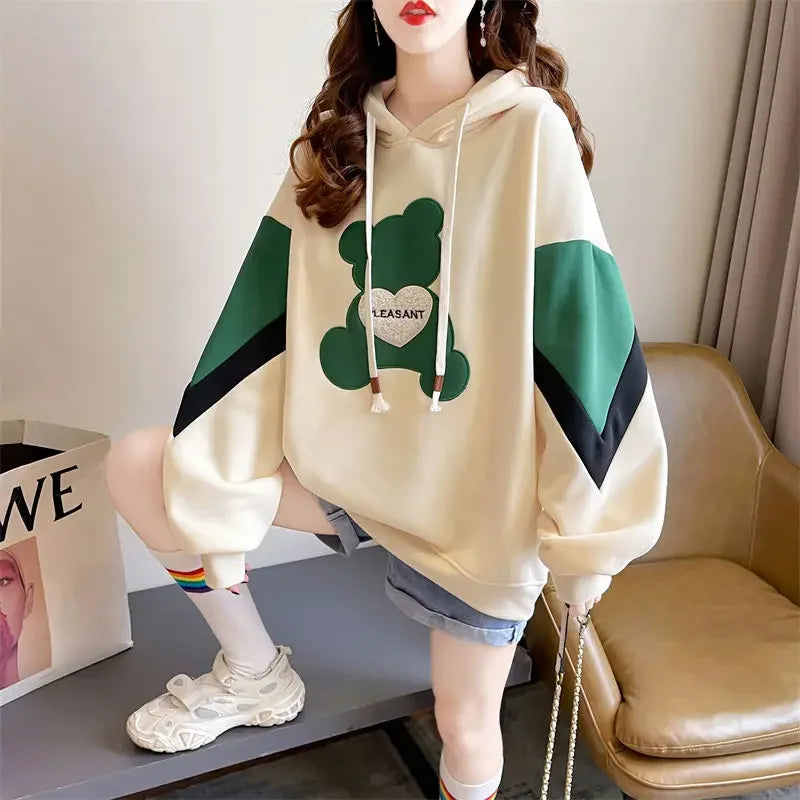 Hoodies Spring and Autumn Long Sleeve Kawaii Hooded Sweatshirt for Women Cute Youthful Clothes 2000s Novelty Designer Woman Tops - reetell