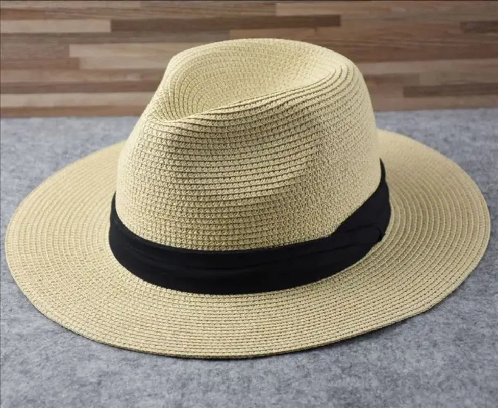 Large Size XL61-64cm Panama Hats Men Women Beach Wide Brim Straw Hat Lady Summer Sun Hats Plus Size Fedora Hat 55-57cm 58-60cm