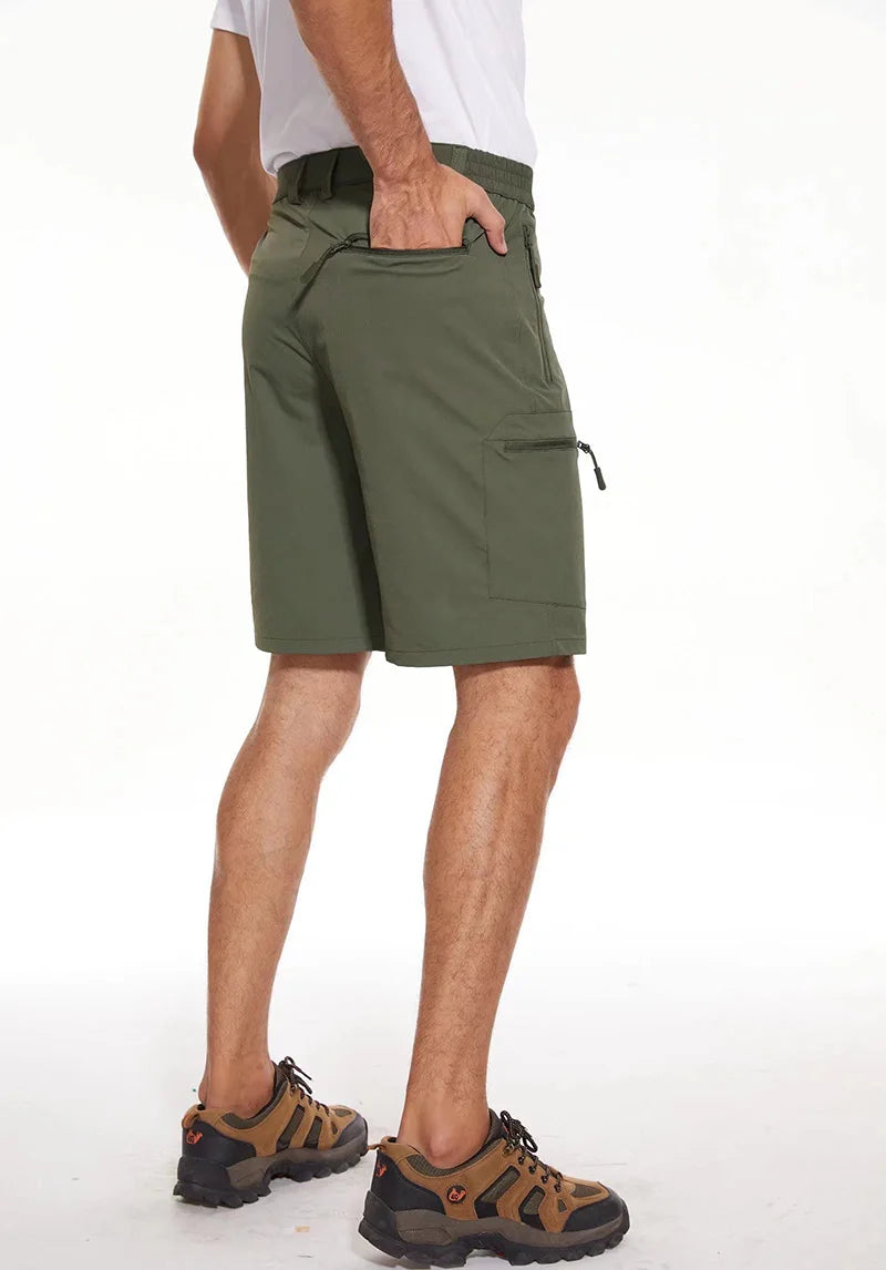 MAGCOMSEN Summer Quick Dry Men's Shorts Working Travelling Short Pants with 5 Zipper Pockets - reetell