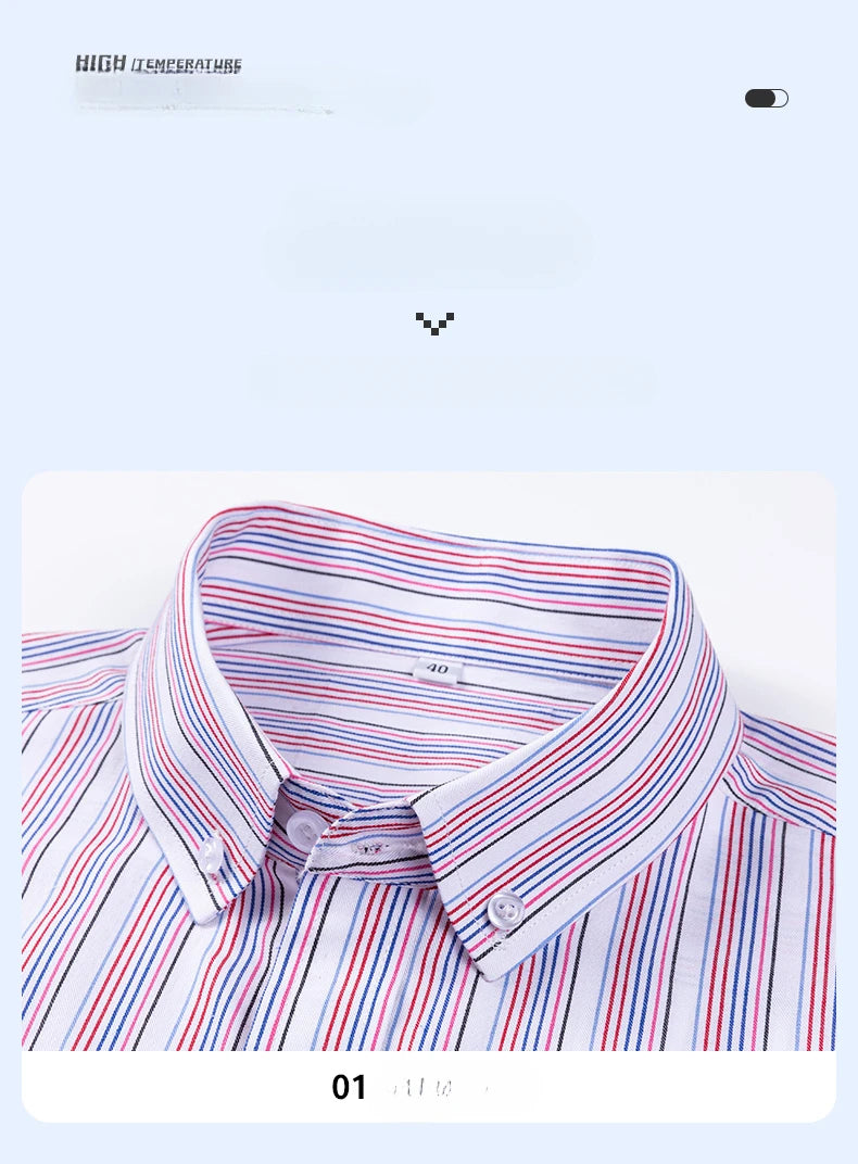 Fashion thin plus 9xl 100%cotton long-sleeve shirts for men slim fit casual plain shirt soft striped tops korean popular clothes