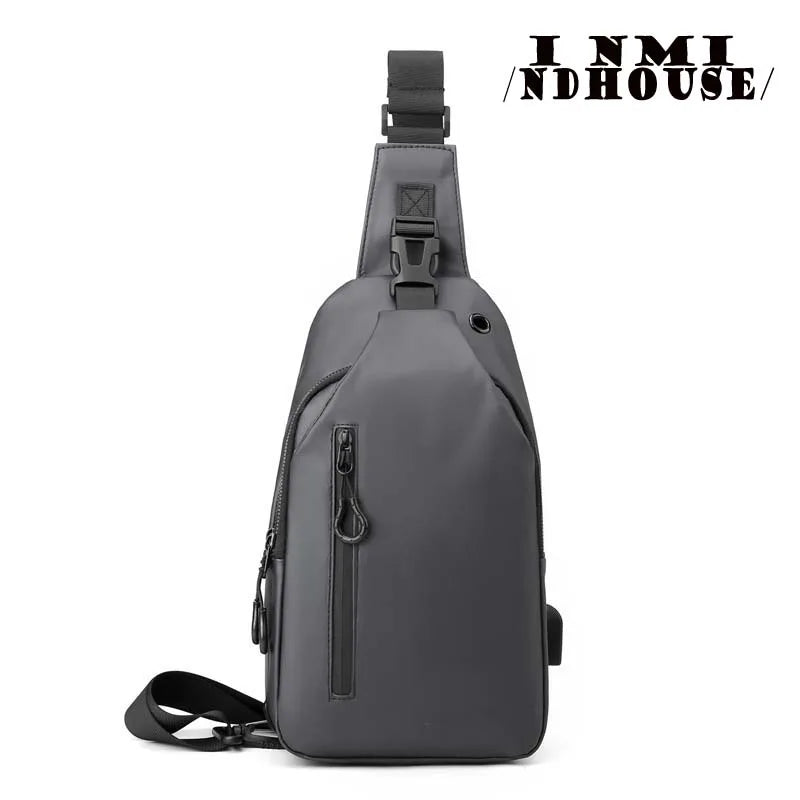 inmindhouse Chest Bag Fashion New Solid Color Men Chest Bag Outdoor Casual Fashion One Shoulder Crossbody Bag