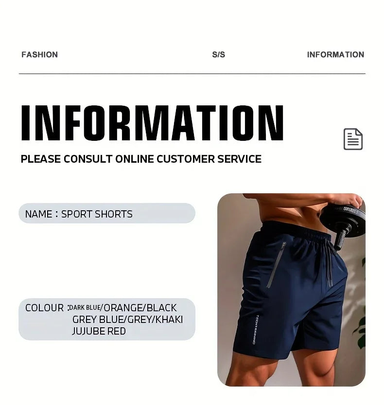 UETEEY Summer Shorts Men Gym Sport Running Squat Fitness Workout Man Short Pants Breathable Quick-drying Drawstring Mens Shorts - reetell