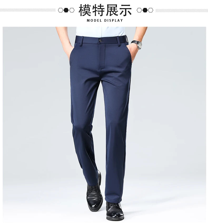 2024 Men Business Multi Color Large Size Pants Fashion Versatile Comfortable and Breathable Straight Leg High Grade Hombre Pants