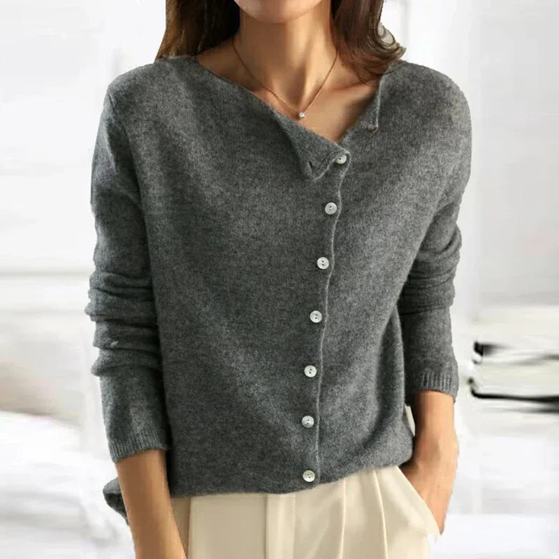 Autumn Winter Sweater Women Elegant Button Design Knitted Cardigans For Women Casual Sweaters - reetell