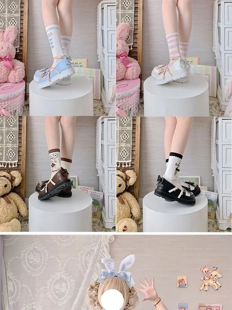 Summer Lolita Sweet Sandals Women Japanese Style Bow Kawaii Chic Mary Janes Shoes Round Toe Shoes Wholesale Drop shipping 2024