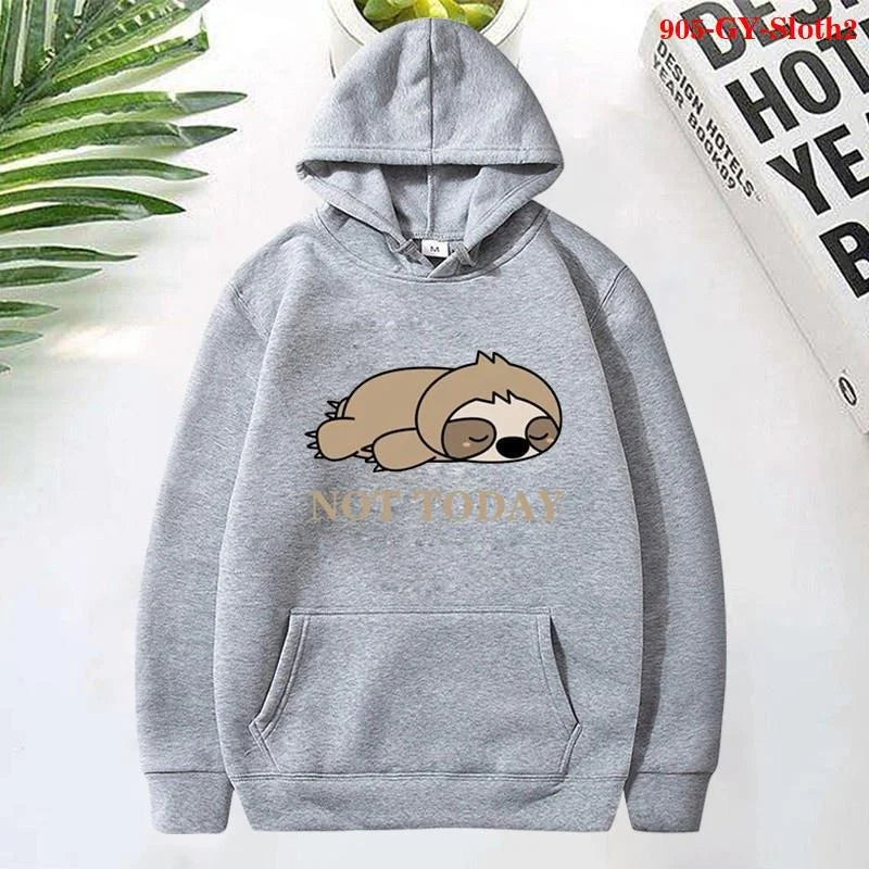 Sloth Hoodies Women Sweatshirts Plus Size Men Casual Long Sleeve Clothing Cute Warm Pullover - reetell