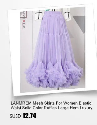 LANMREM Fashion Mesh Skirt Women High Waist A-line Gauze Spliced Solid Color Loose Skirts Versatile 2024 Spring New 2AA4000 - reetell