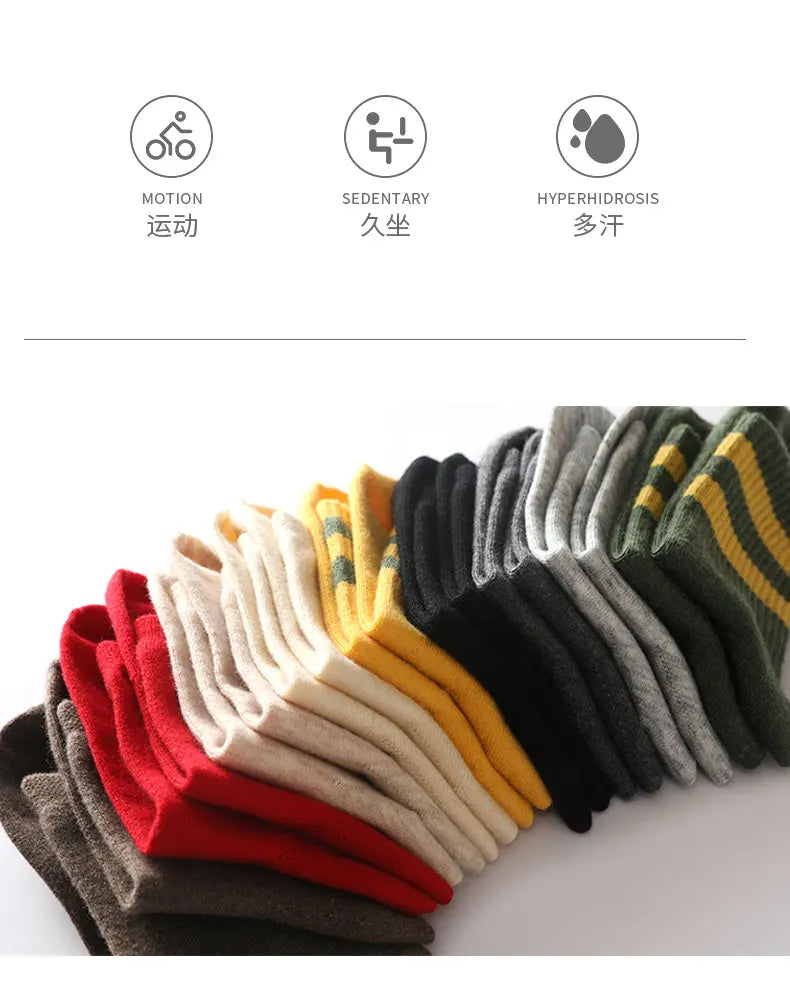 High Quality Pure Cashmere Socks For Men's Women's Autumn/Winter warm thick knit socks 5 pairs set seamless fashion 5 pairs/pack