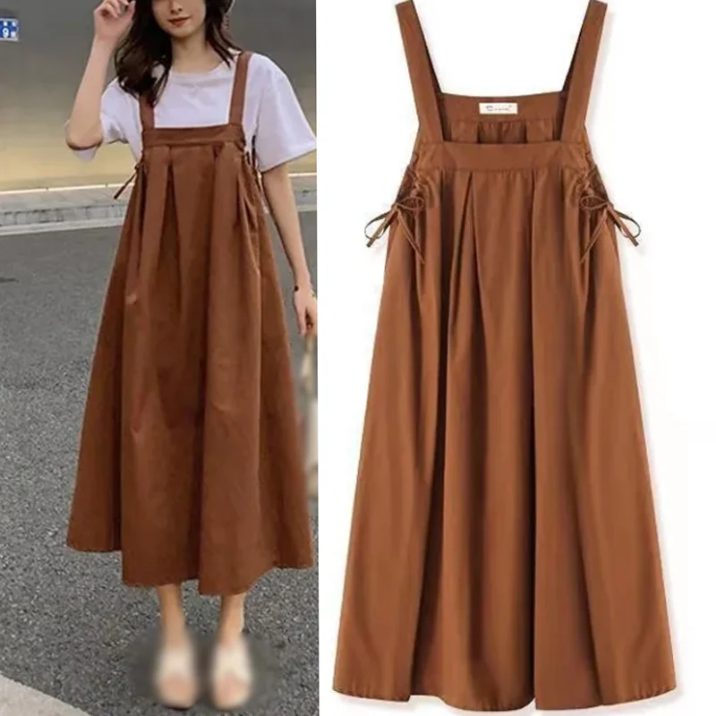 New Summer Loose Dress Fashion Casual Ladies Women Strap Dress