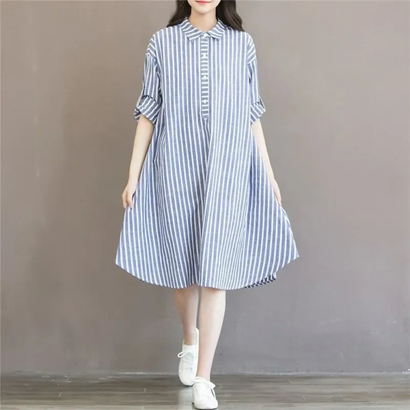 Striped Dress Lining  for Pregnant Maternity Women Clothes Breastfeeding   Pregnancy Long Sleeve