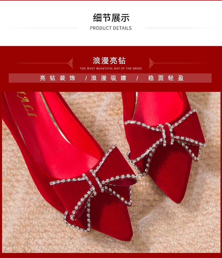 Autumn New Ladies High Heels Pointed Toe Shaped Heel High 5cm and 7cm Wedding Shoes Square Buckle Travel Banquet Shoe High Heels