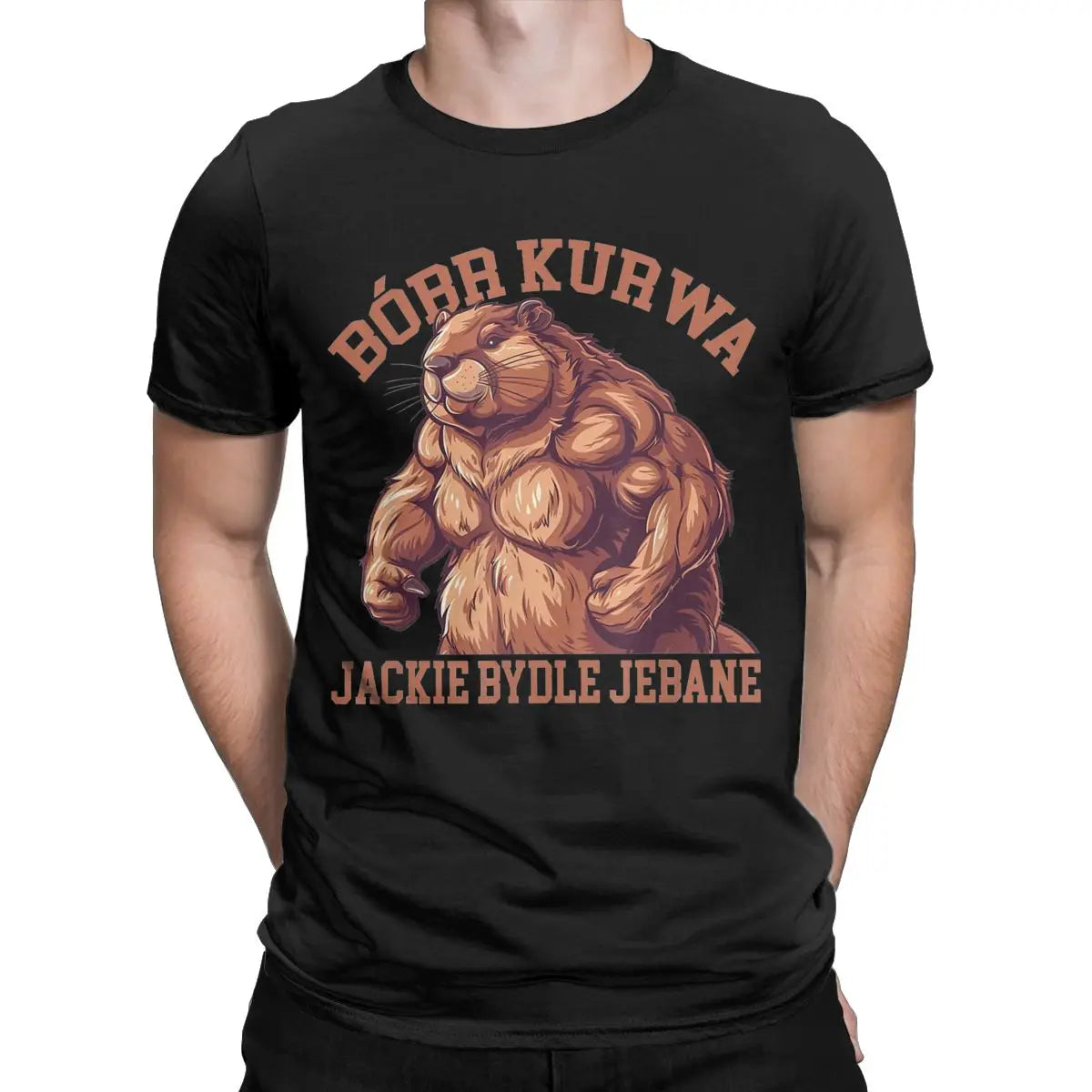 Bobr Kurwa Bober Beaver Apparel T-Shirt Men Women Poland Polish Animal Meme Leisure Cotton Summer Clothes - reetell