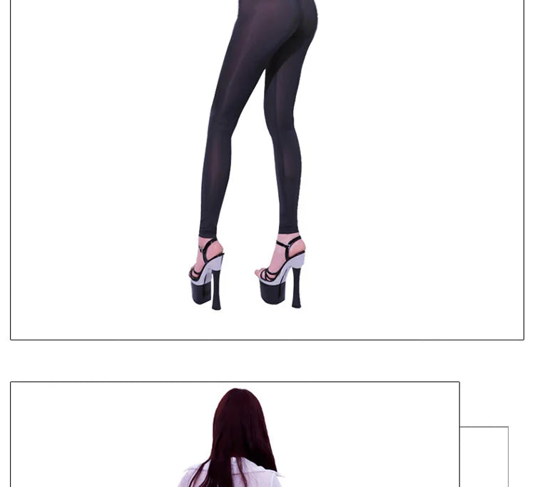 Low Waist Ice Silk Pencil Pants Sexy Women's Wrap Hip Tights High Elastic Transparent Skinny Woman Trousers Lift Butt Clothing - reetell