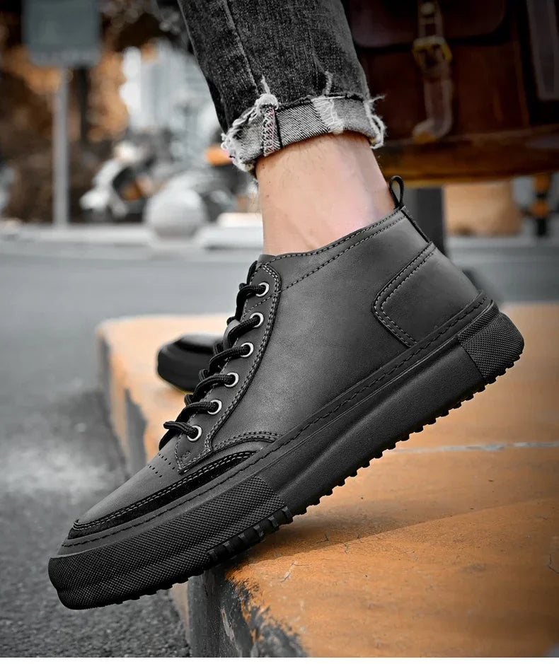 Genuine Leather Mens Sneakers 2024 Luxury Handmade Casual Shoes Designer High Quality Outdoor Walking Shoes Men Skateboard Shoes - reetell