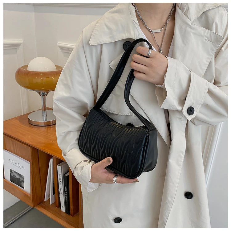 Fashion Women Handbag PU Leather Shoulder Bags Female Casual Solid Messenger Bag for Women Luxury Underarm Bag Feminina