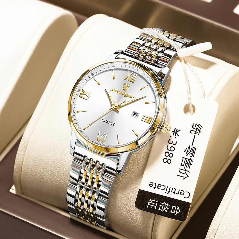 POEDAGAR New Quartz Watch Women Watches Ladies Stainless Steel Strap Waterproof Calendar Wristwatch Female Relogio Feminino