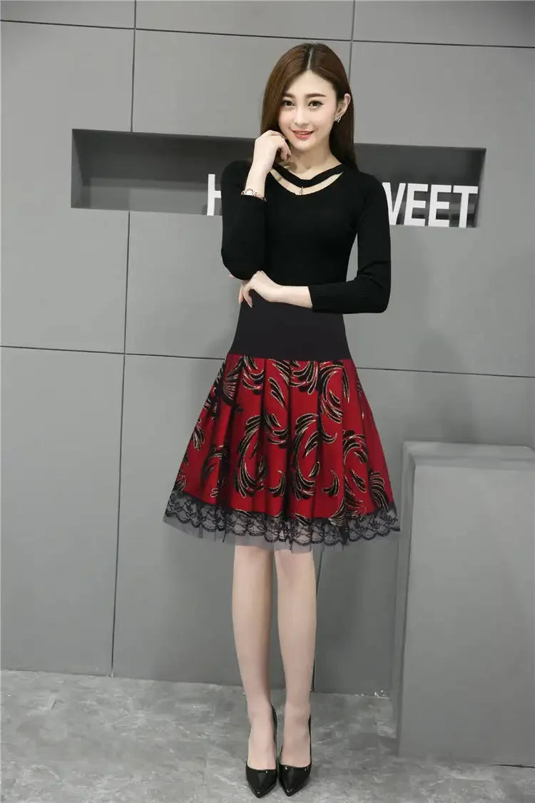 Voile Pleated A- line Short Skirt Elastic Waist Large Size Woman Skirts Mujer Faldas Saias Mulher - reetell