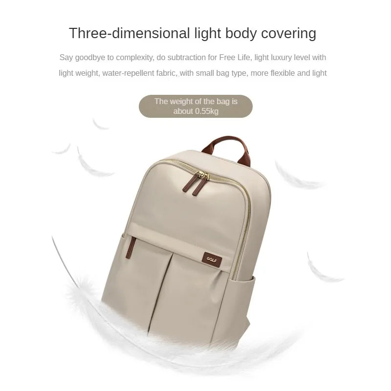 GOLF Backpack Women's Simple Commuting Travel Computer Backpack Canvas Large Capacity Student backpack 16 inch laptop computer