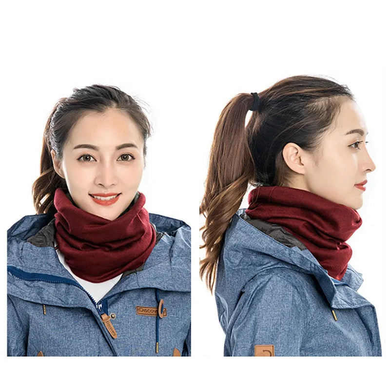 Winter Polar Fleece Man Women Scarf Ring Trendy Neck Warmer Comfy Scarf Ski Motorbike Mask Warm Hat - reetell