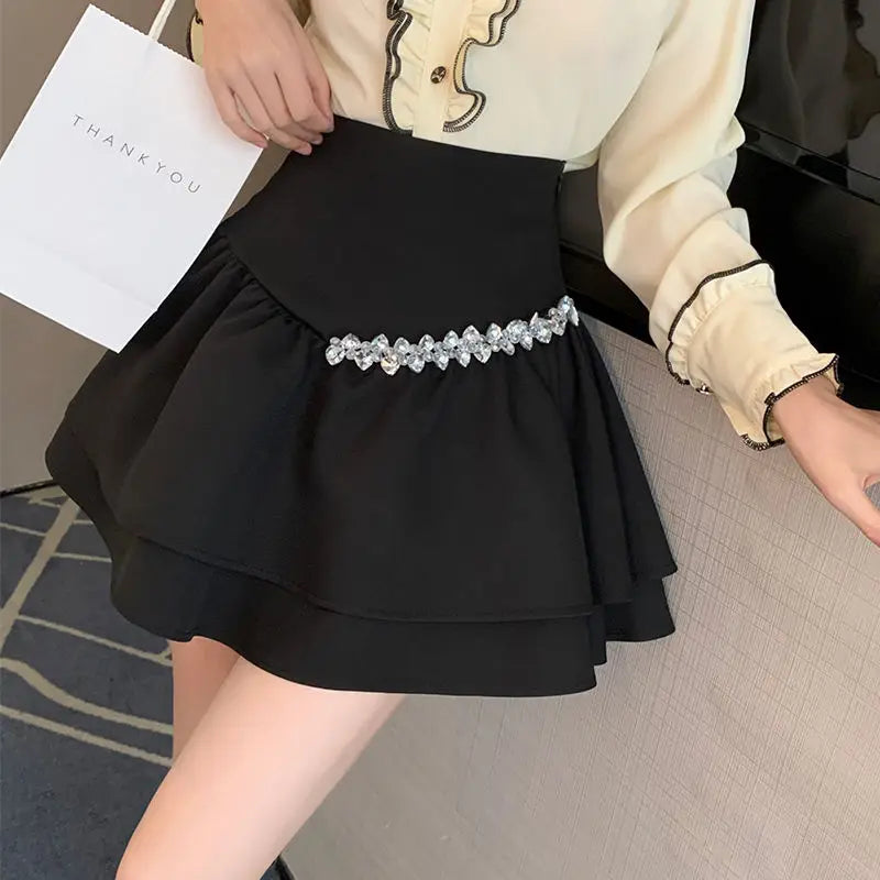 Women's Skirt Short Pleated Pleat Sexy Mini Gyaru High Waist Ruffle Skirts for Woman Chiffon Cheap Luxury Streetwear Y2k Clothes - reetell